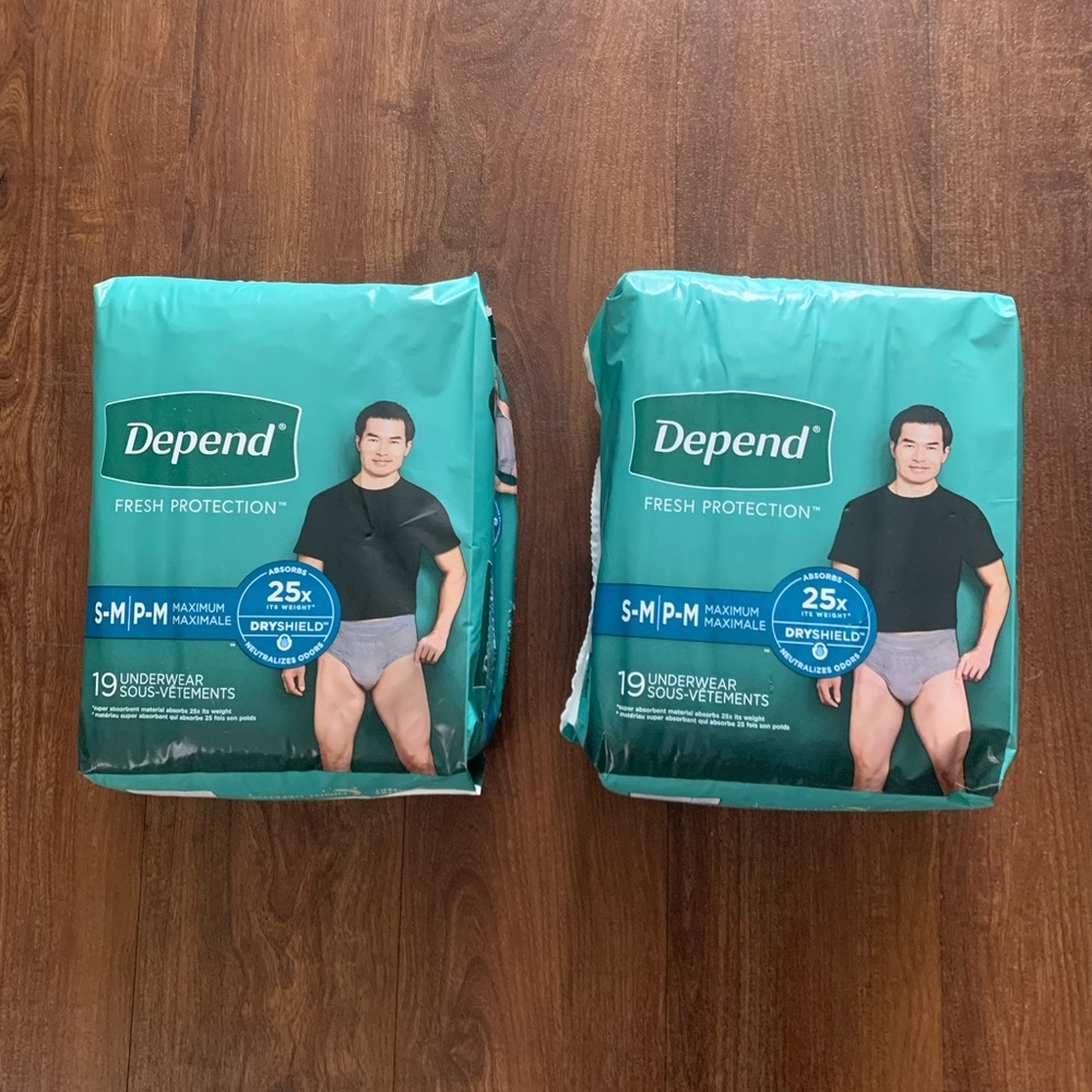 NWT Depend Fresh Protection Incontinence Underwear Adult Men Maximum S/M 38 CT